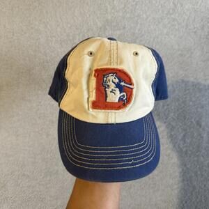 NFL Denver Broncos Hat Throwback Logo Two-Tone Strapback Cap 47 Brand VTG Look